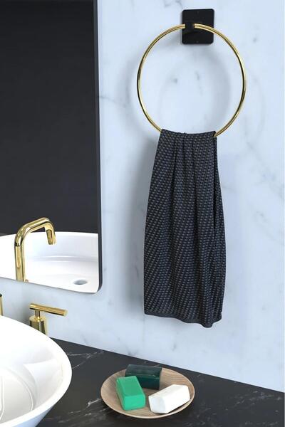 Home Stuff Χρυσό στρογγυλό σετ πετσετοθήκης και κρεμάστρας Wclik 2 τεμαχίων Πρακτική θήκη για χαρτί υγιεινής και κρεμάστρα με κρίκο