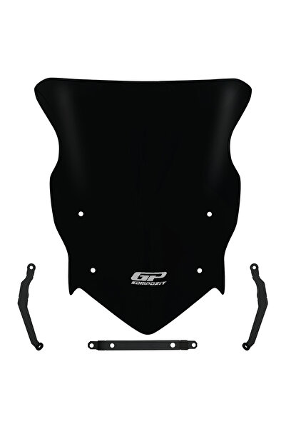 GP KOMPOZİT TVS Raider 125 2021-2025 Uyumlu Ön Cam Siyah 42 cm