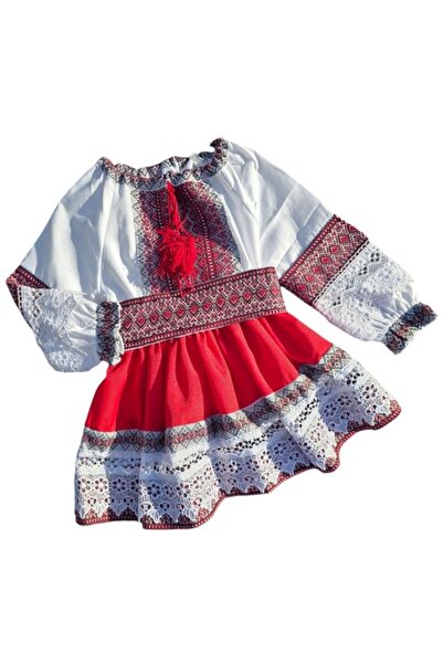 Inovius Παραδοσιακή φορεσιά - Παραδοσιακό κοριτσίστικο φόρεμα με λευκό και κό...
