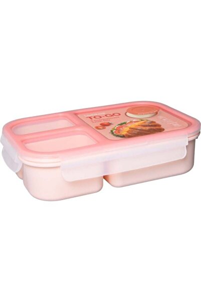 locknlock صندوق غداء مقسم من L&L سعة 1.5 لتر (وردي)