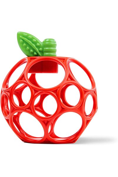 Generic عضاضة أوبول على شكل تفاحة، لون أحمر، سهلة الإمساك، خالية من مادة BPA،...