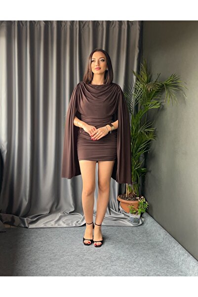 PATEVA Drapeli Şal Kol Elbise