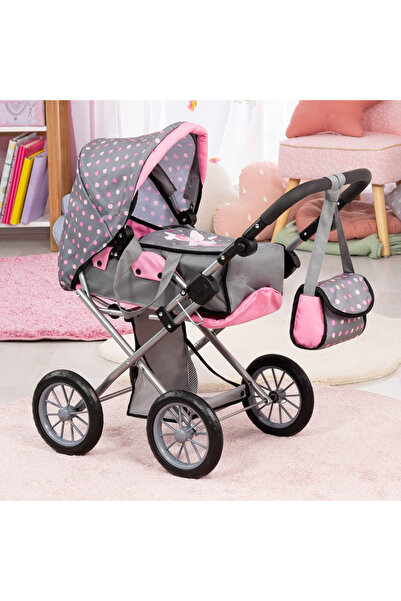 Bayer 2in1 stroller for City Star Zane dolls pink/gray with adjustable handle up to 65cm, baby carrier and