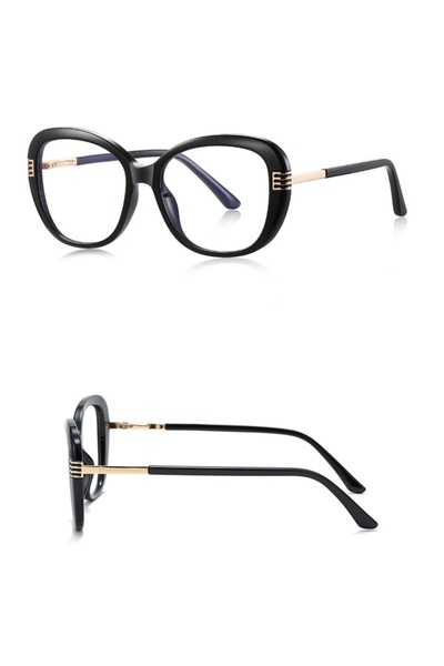 SKYDDAR INNOVATION Blue Light Protection Glasses Unisex/Women, Metal Frames, 2265, Modern Design, set sticker, Black