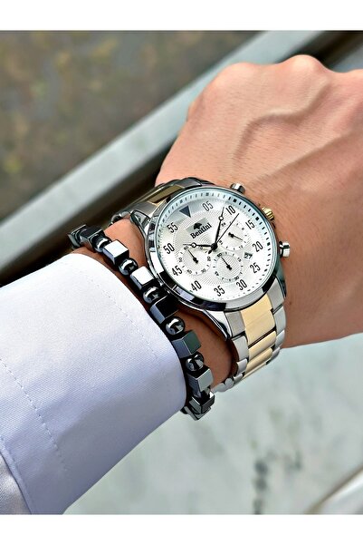 Bentini Men's Wrist Watch – Functional, Steel Band, Waterproof, 2-Year Warranty