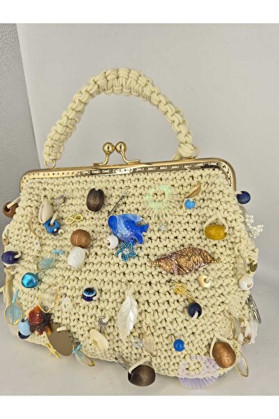 Azura Tasarım Macrame Beaded Knitted Scholarship Bag