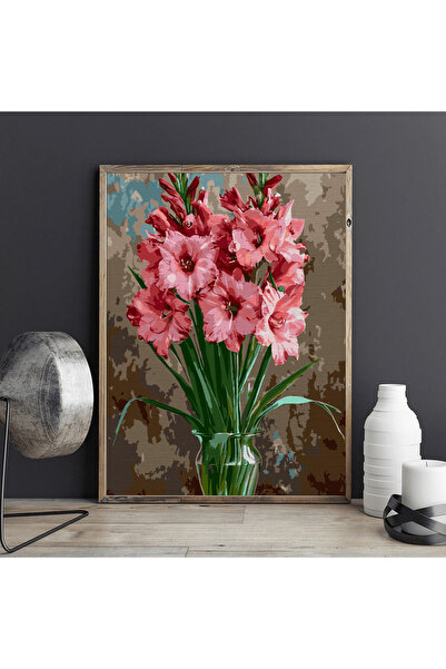 Pictorul Fericit Gladiole în floare - Pictură pe numere