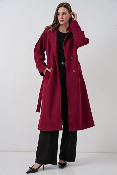 Hiccup Bdart Double-Breasted Lapel Buttoned Cashmere Coat
