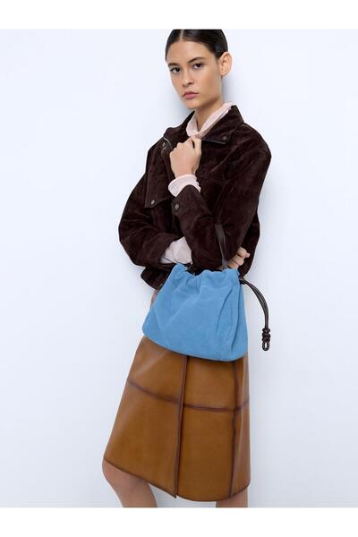 PARFOIS Süet Deri Detaylı El Çantası