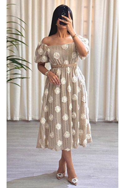 SELSAL Off-shoulder midi dress