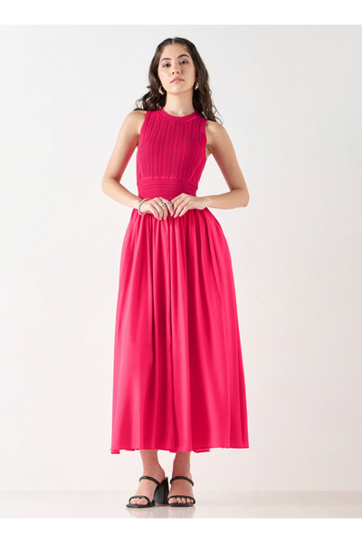 2Xtremz Textured Sleeveless A-line Dress with Round Neck