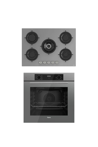 Ferre ICON PLUS 75 SERİSİ 2Lİ CAM ANKASTRE SET (QBL63CPR-RS038)