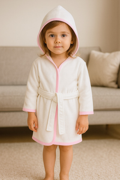 minikiss Girl's Towel Bathrobe 100% Cotton