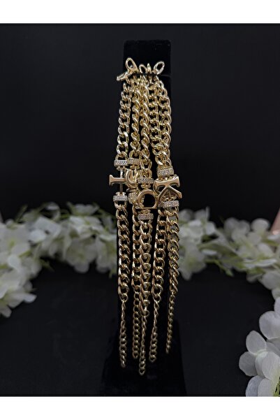 Constanza Exclusive 14 Ayar Altın Renginde O Harfli Paslanmaz Çelik Bileklik 108