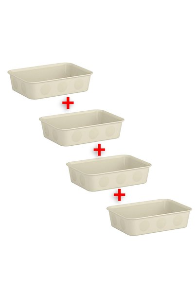 TEZPAZAR 4 Adet Çekmece İçi Saklama Düzenleme Kutusu 15x20x5 Cm 4'lü Plastik ...