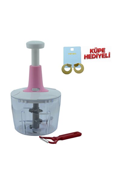 LUDIA 5 Bıçaklı Jumbo El Rondosu Doğrayıcı 2,5 Lt ve Sebze Meyve Soyacağı Küp...