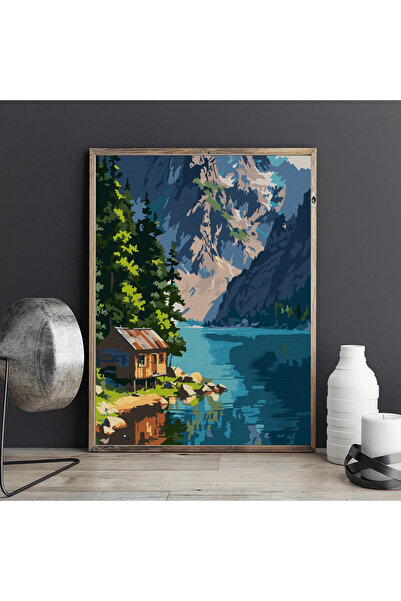 Pictorul Fericit Liniște alpină - Pictură pe numere
