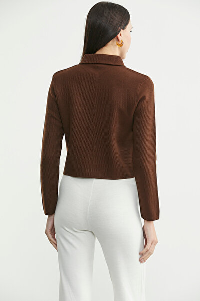 Sementa Buttoned Pocket Detailed Knitwear Jacket - Brown