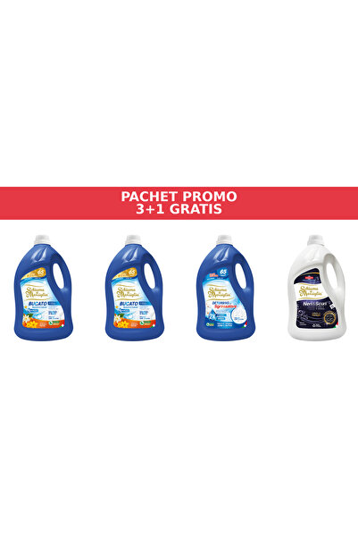 Schiuma di Marsiglia PACHET PROMO 3+1 – ARANCIO & NARCISO, SGRASSATORE, NERI & SCURI – 4 x 5L