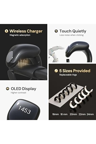 WESLAMIC ITasbih-Faith Smart Ring (5-in-1) - OLED, App Support, Magnetic Charging, Waterproof Zikr C
