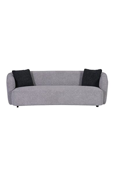Danube Home Lucio 3 Seater Fabric Sofa - Grey, Solid Wood Frame, 233x95x71cm, 2 Year Warranty, Stylish Comfort