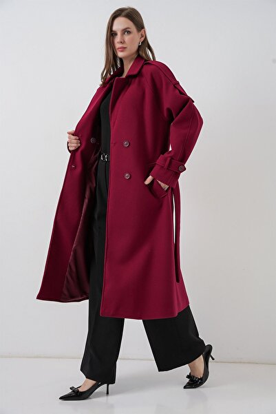 Hiccup Bdart Double-Breasted Lapel Buttoned Cashmere Coat