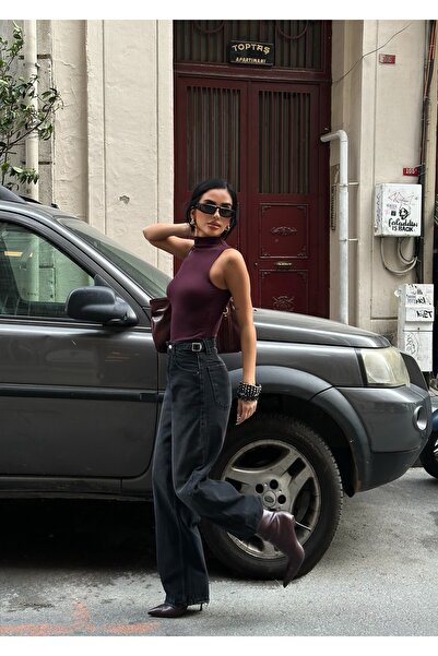 MEECY Women Baggy Jean High Waist Palazzo Stretchy Denim Pants