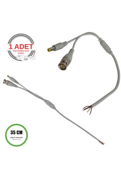 VOREX Profesyonel BNC + DC Power Jack Pigtail Kablo 35CM – 5 Uçlu Hazır Kamer...