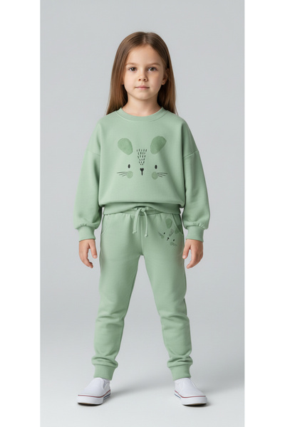 ALG Girl's Plush Applique Detailed Personality Suit