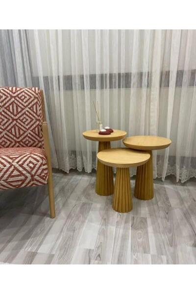 Trendcüzdan MANTAR SEHPA ÇİZGİLİ TREND AHŞAP 3 PARÇA