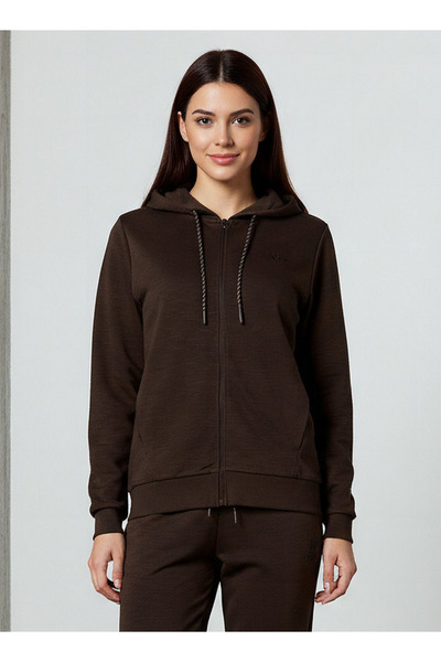 Kappa Women Logo Detail Zip Through Hoodie with Long Sleeves