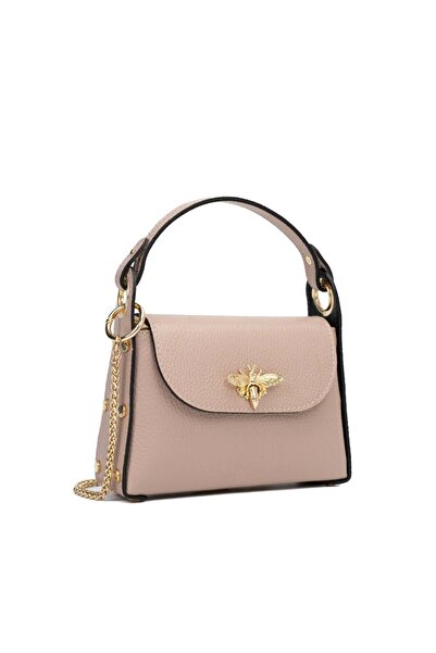 Posete Fagaras Alma Leather Purse - Powder Pink, Casual Bag Made of Genuine L...