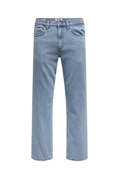 Only & Sons Onsedge Straight 4618 Ey Box Pim Jeans Men's Blue Denim Trousers - 22034618