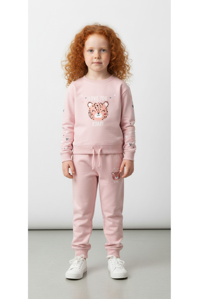 ALG Girl's Cute Animal Printed Suit with Heart Detail on the Sleeves