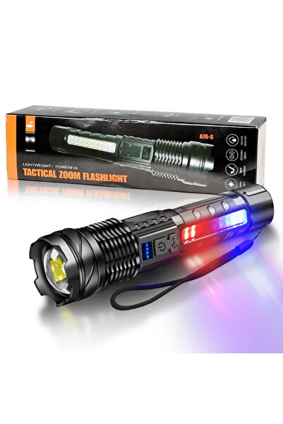 Choice مصباح يدوي S140-C عالي الطاقة LED قابل لإعادة الشحن عبر USB مع شاشة قابلة للتكبير والتصغير مع كاميرا بطارية