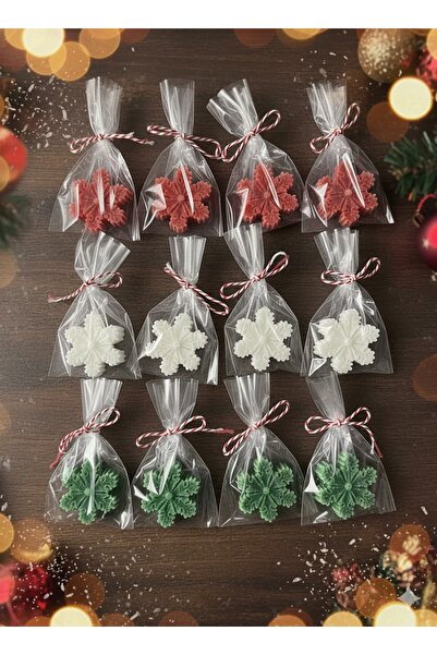 Candles Flame 12-Piece Christmas Concept Snowflake Candle Set (Red Green Whit...