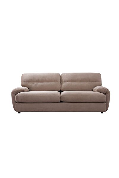 Danube Home Fred 3 Seater Fabric Sofa - Light Brown, Engineered Wood, 238x104.5x91cm, 2 Year Warranty