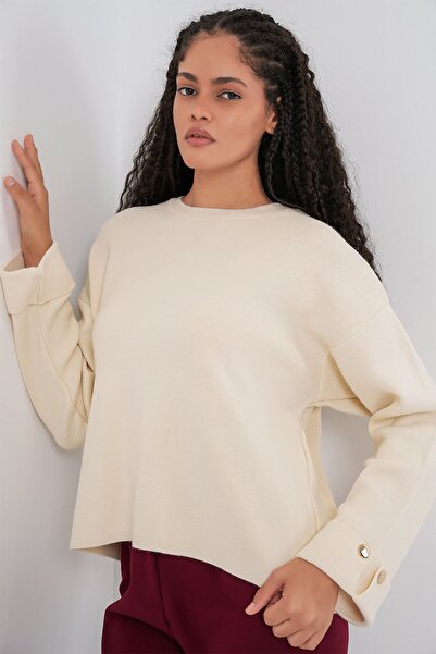 Hiccup Bdart Button Detailed Oversized Knitwear Sweater