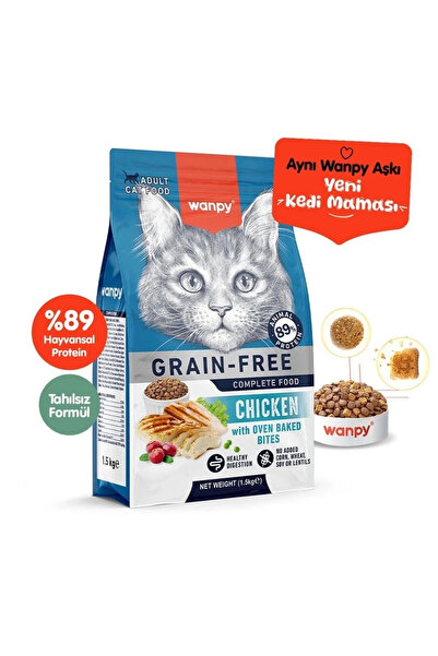 Wanpy Tavuklu Tahılsız Yetişkin Kedi Maması 1.5 Kg