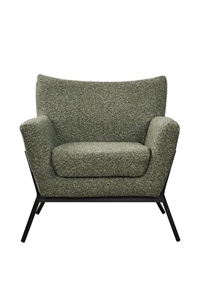 Danube Home Taelon 1 Seater Fabric Sofa - Olive Green, Solid Wood & Metal Frame, 2 Year Warranty, 75x79x78cm