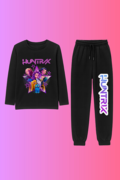 MECH BUTİK K-Pop Demon Hunters Hunterix Printed Long Sleeve Combed Cotton Swe...