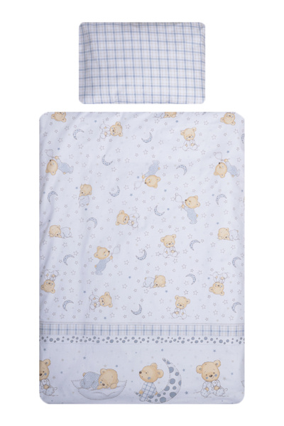 Beberoyal 6-piece cotton bedding set with canopy 120x60 cm, Bear Dreams White - LJ-006-107