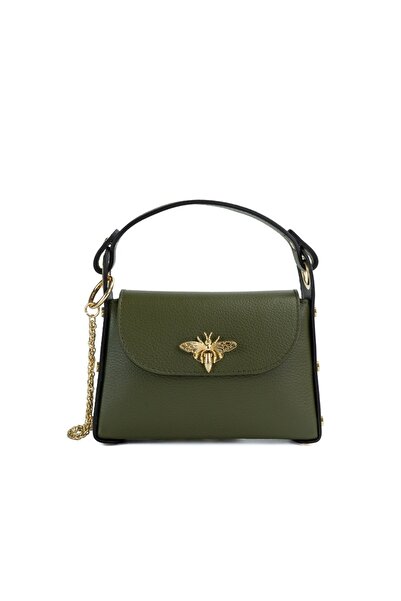 Posete Fagaras Alma Leather Purse - Khaki, Casual Bag Made of Genuine Leather, Handbag, Bags