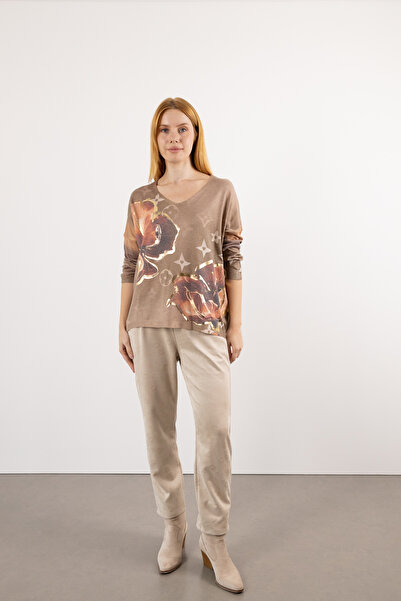 Butik Suat Papatya İşleme Detay Süet Pantolon