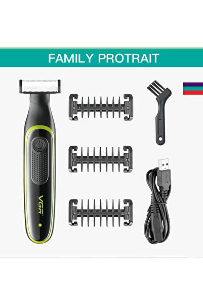 VGR Waterproof Hair Trimmer Body Shaving Machine Face Razor Rechargeable Beard Trimmer V-017