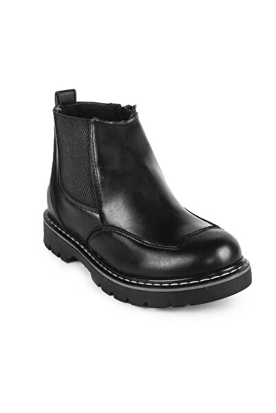 nuvora حذاء بناتي أسود مبطن بالريش – بسحاب ورباط، حذاء شتوي بنعل سميك