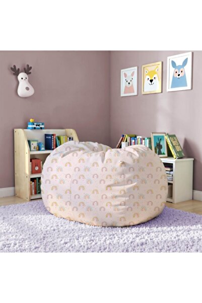 Danube Home Rainbow Washable Bean Bag Chair with Zipper Closure - 50x80 cm, Multi-Color Canvas Seating