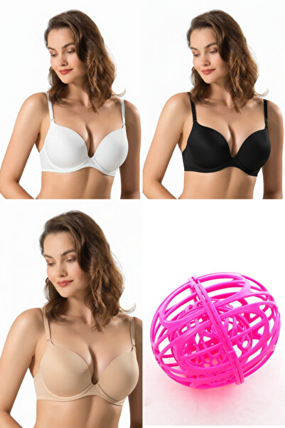 Le Jardin 7033 Clara 3-Piece Eco Pack (Black-White-Tan) + Gift Bra Set