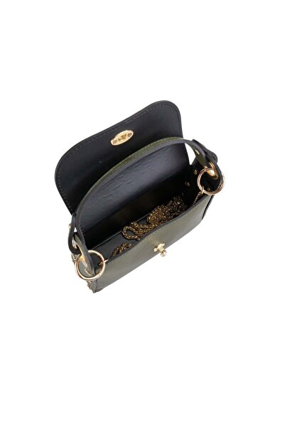 Posete Fagaras Alma Leather Purse - Khaki, Casual Bag Made of Genuine Leather, Handbag, Bags