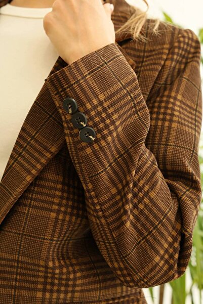 Womengrom Hayal Women's Single Button Carla Wool Coat Brown